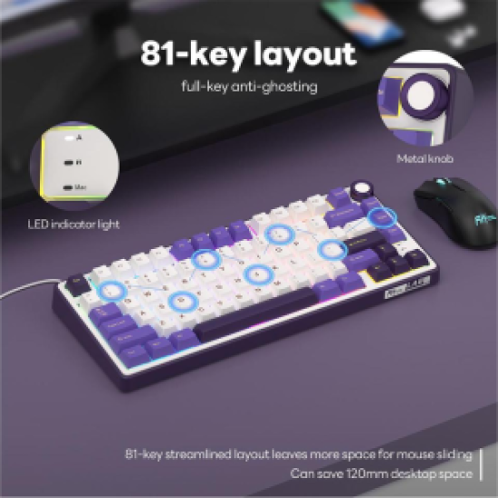 Royal Kludge RK R75 RGB Hot-Swappable Blackberry Switch Mechanical Keyboard